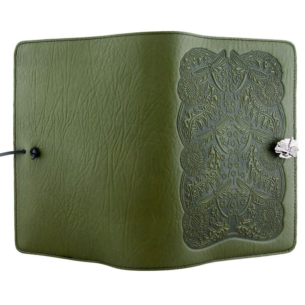 Leather Refillable Journal, Dandelion Dragonfly