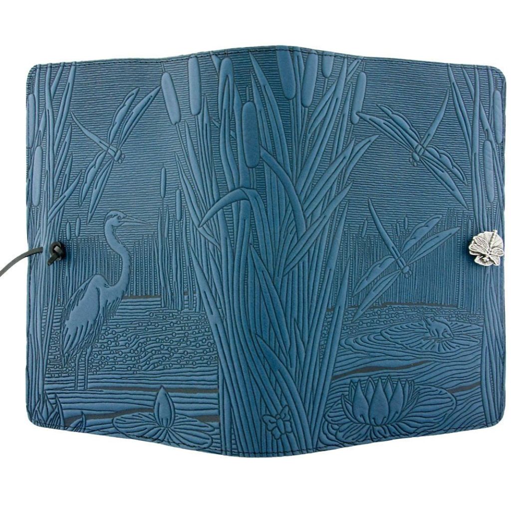 Leather Refillable Journal, Dragonfly Pond