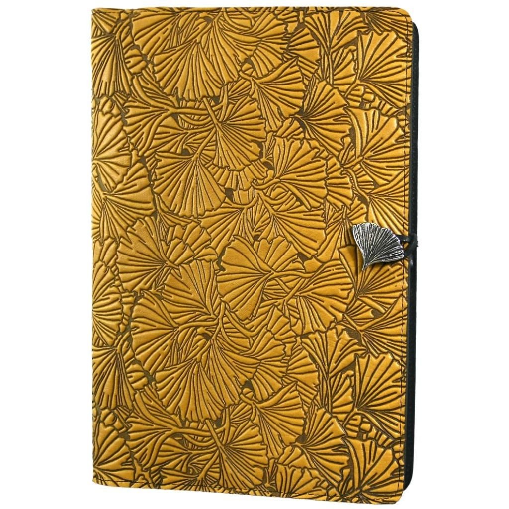 Leather Refillable Journal Notebook, Ginkgo