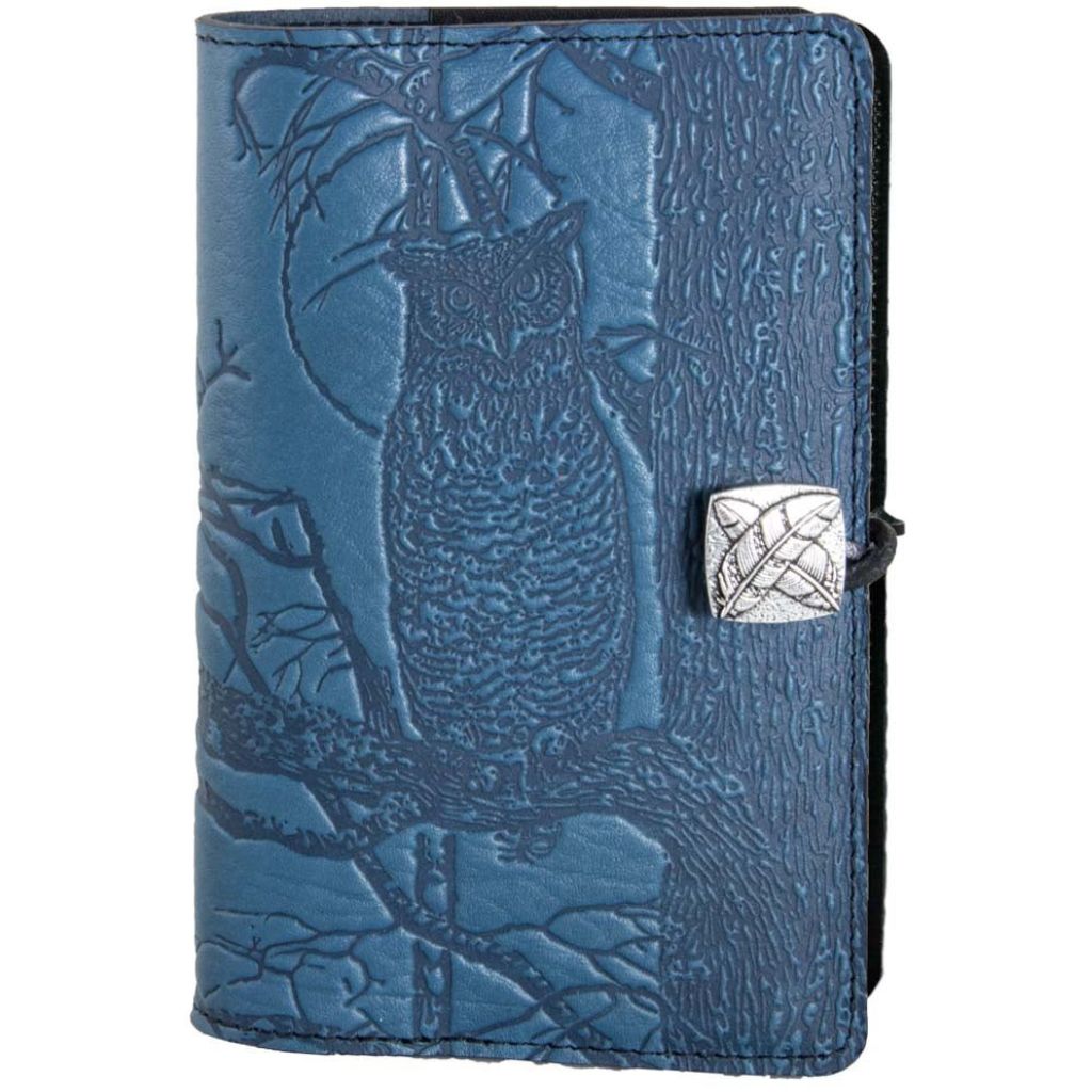 Leather Refillable Journal Notebook, Horned Owl