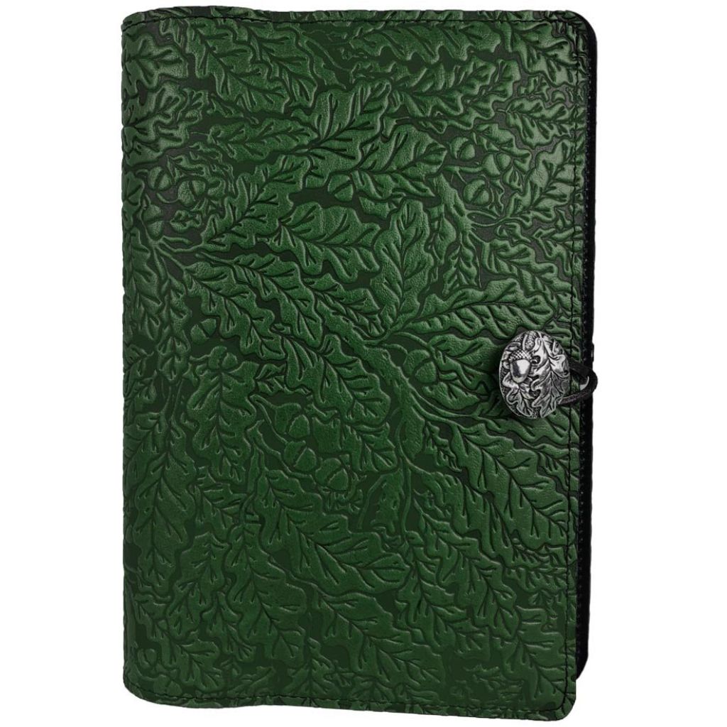 Leather Refillable Journal Notebook, Oak Leaves