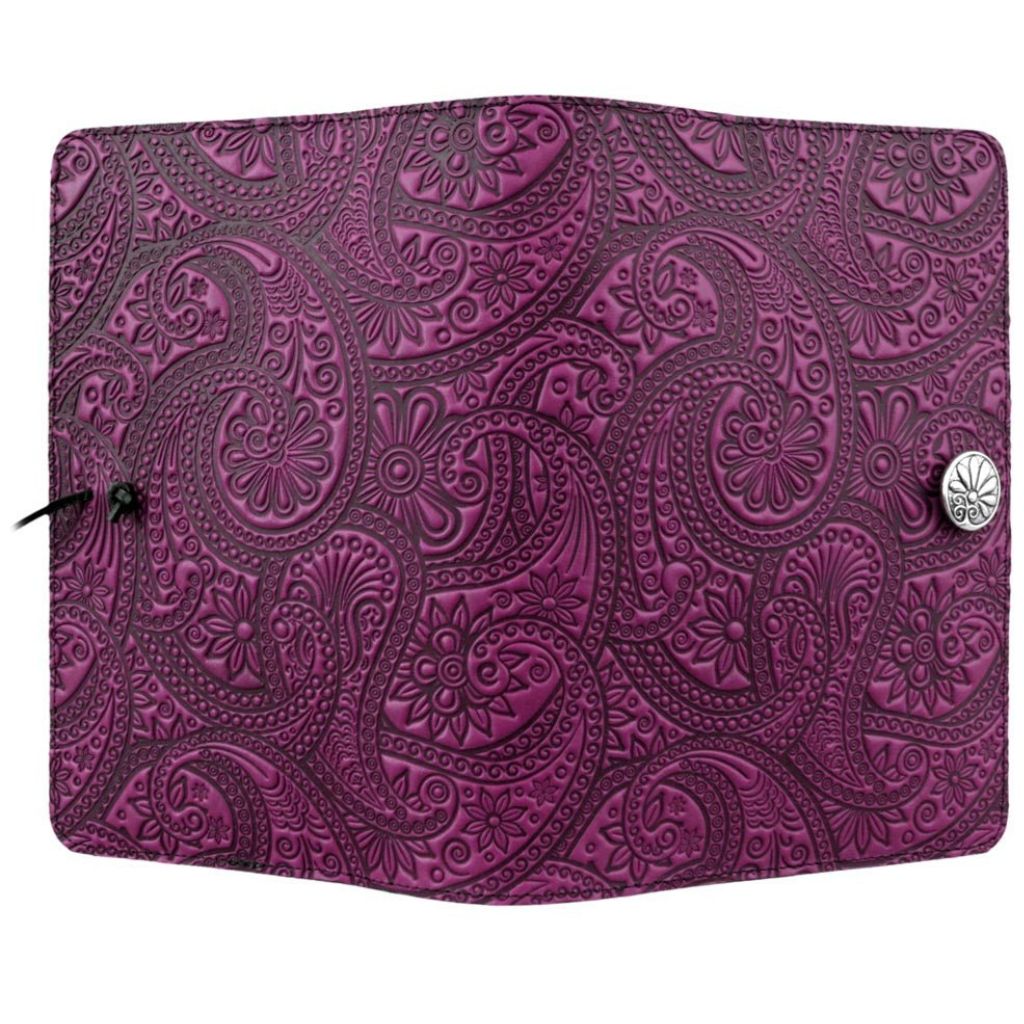 Leather Refillable Journal Notebook, Paisley