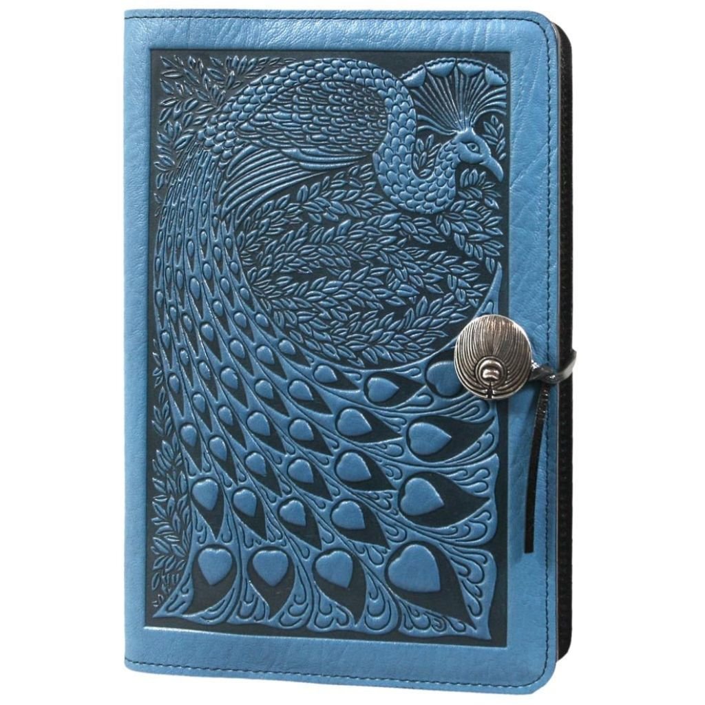 Leather Refillable Journal Notebook, Peacock