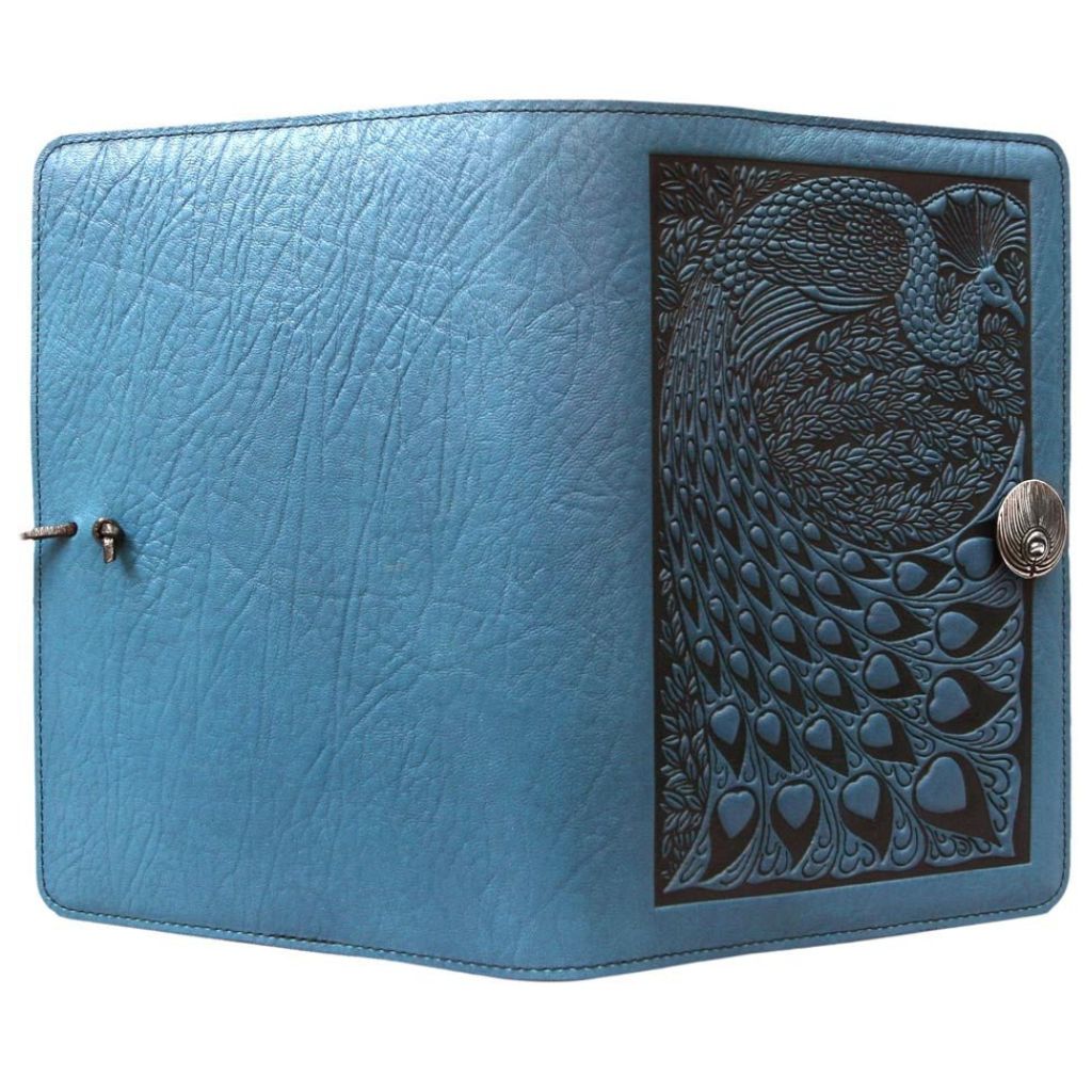 Leather Refillable Journal Notebook, Peacock