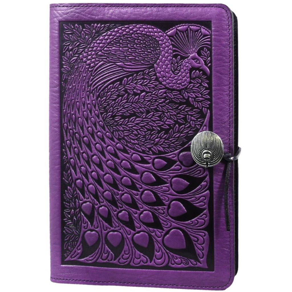 Oberon Design Leather Refillable Journal Cover, Peacock