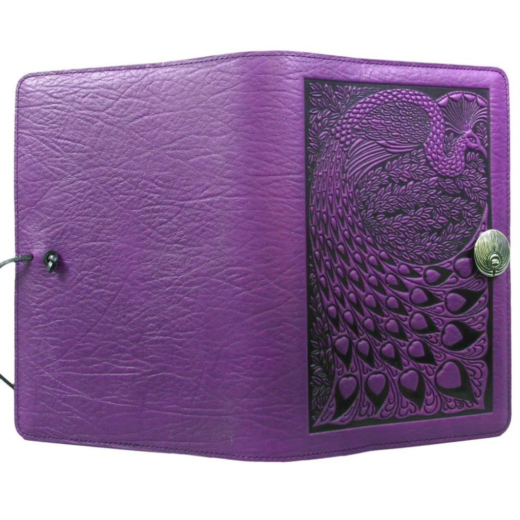 Leather Refillable Journal Notebook, Peacock