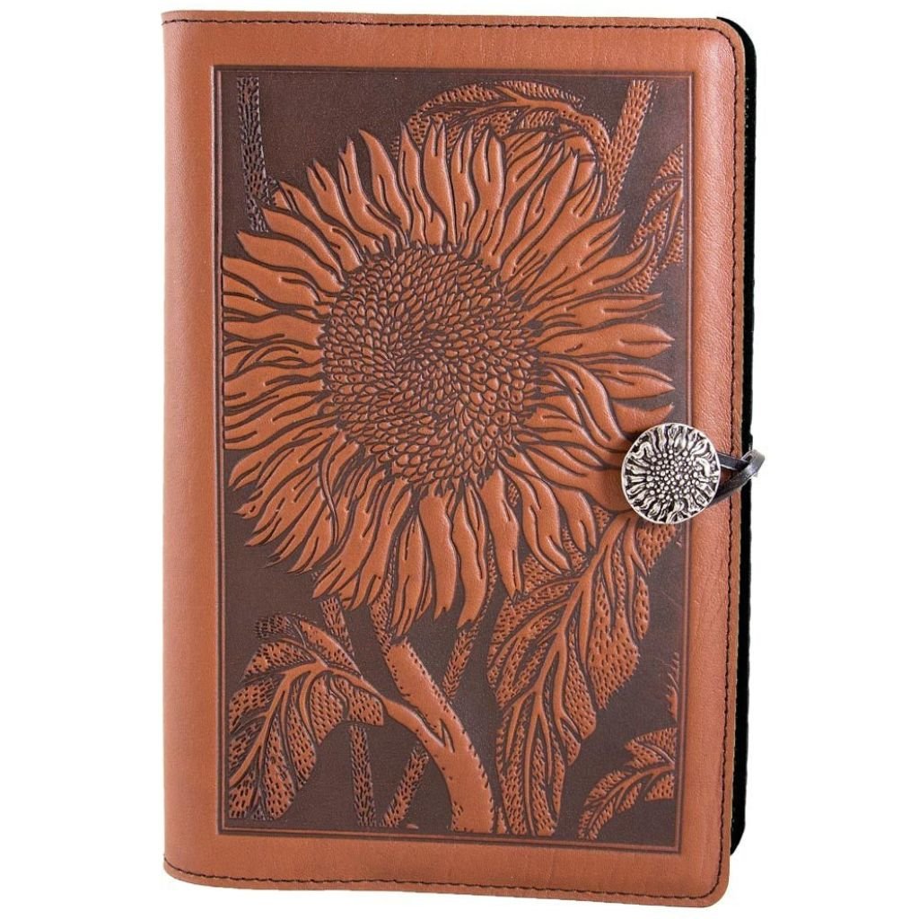 Leather Refillable Journal, Sunflower
