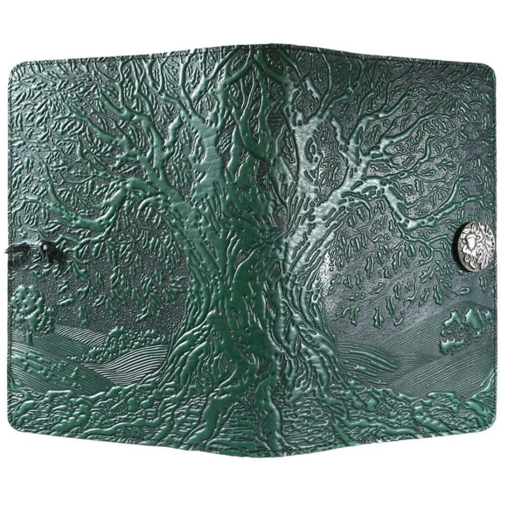 Oberon Design Leather Checkbook Cover, Thistle, Made in The USA Orchid / Classic