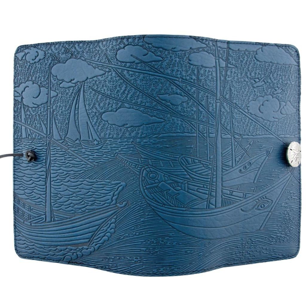 Leather Refillable Journal, Van Gogh Boats