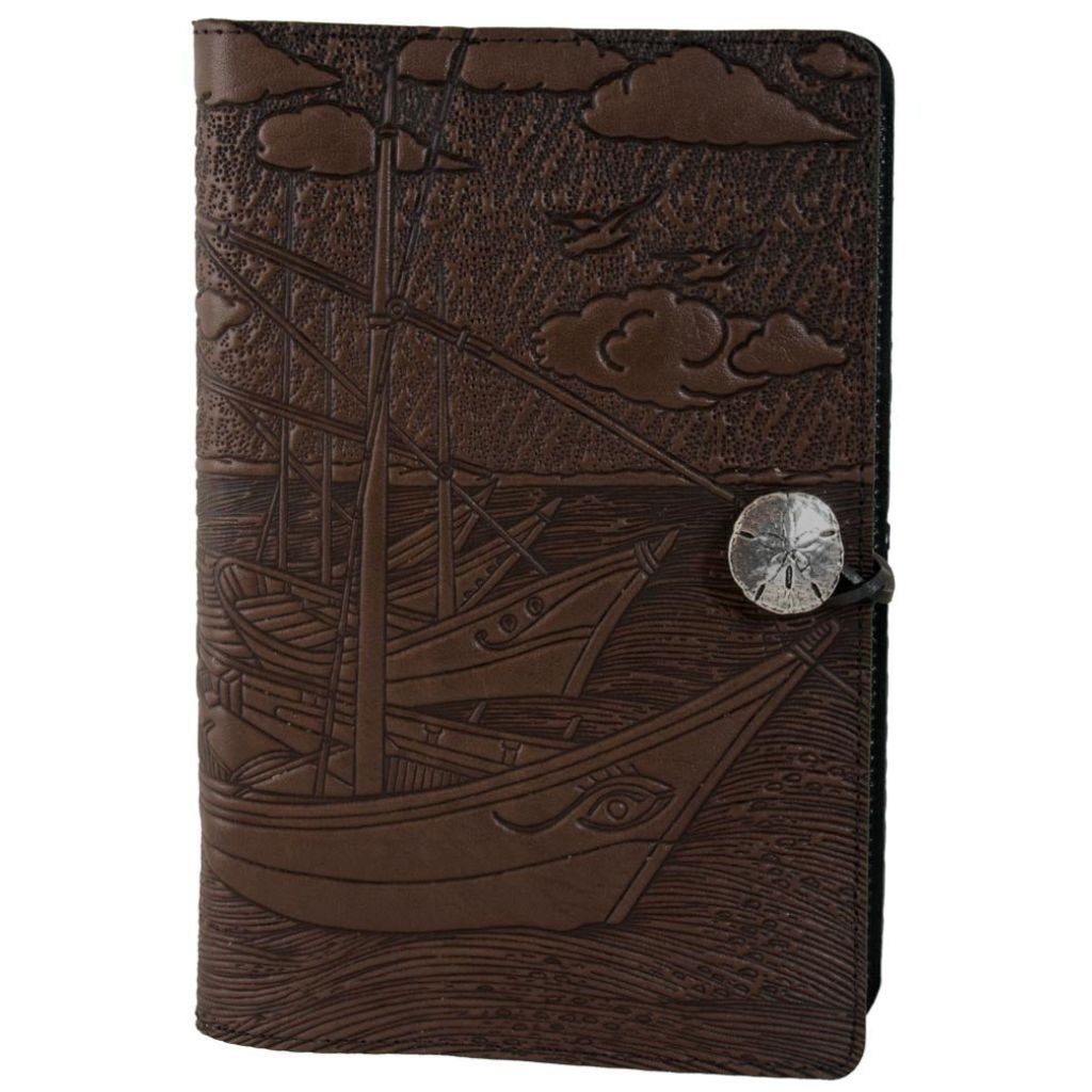 Leather Refillable Journal, Van Gogh Boats