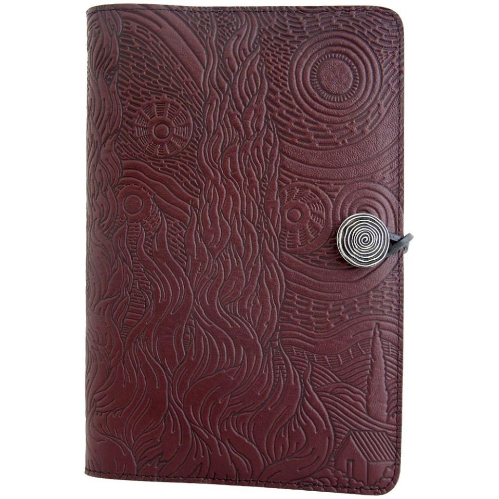 Oberon Design Leather Refillable Journal Cover, Van Gogh's Sky