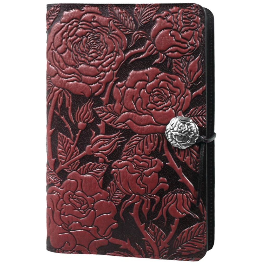 Oberon Design Leather Refillable Journal Cover, WIld Rose