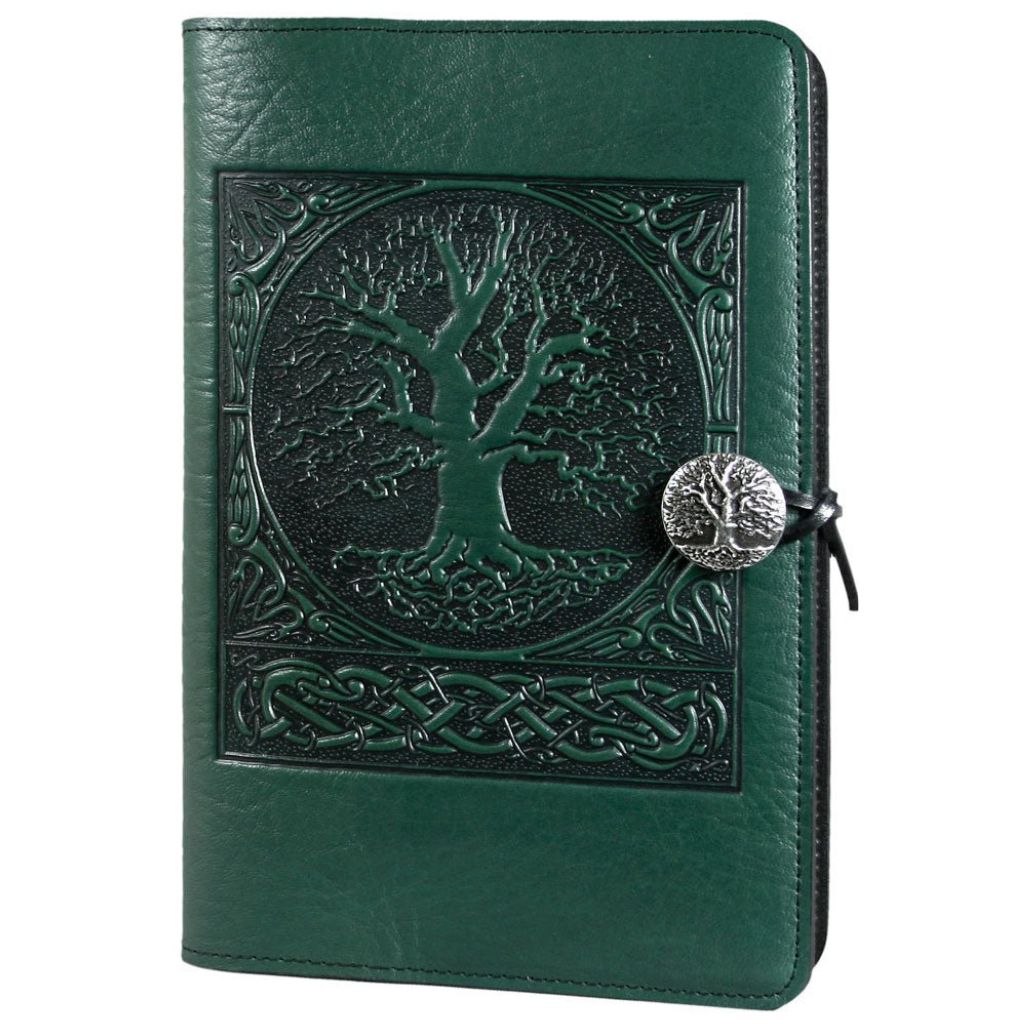 Leather Refillable Journal Notebook, World Tree