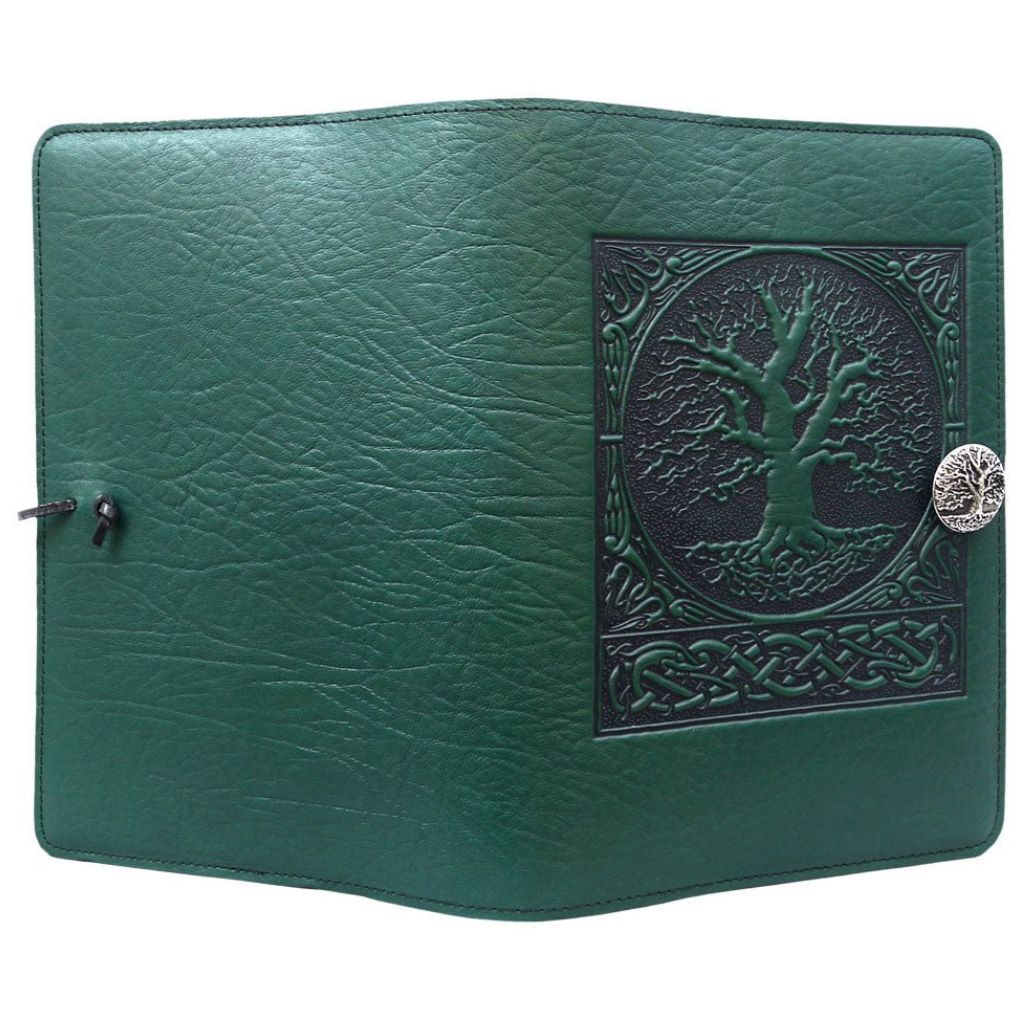 Oberon Design Leather Refillable Journal Cover, World Tree