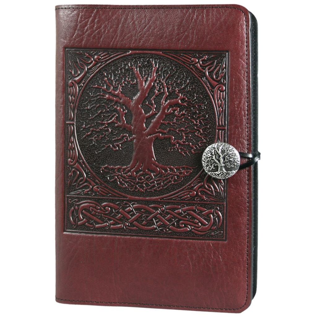 Leather Refillable Journal Notebook, World Tree