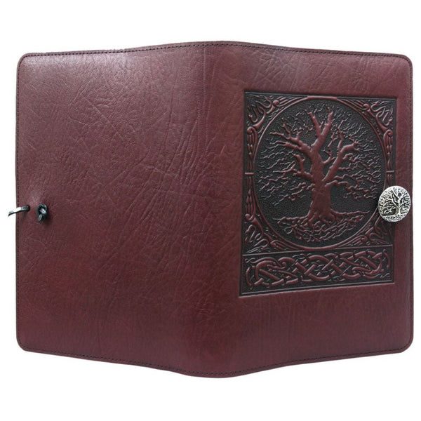 Oberon Design Leather Refillable Journal Cover, World Tree