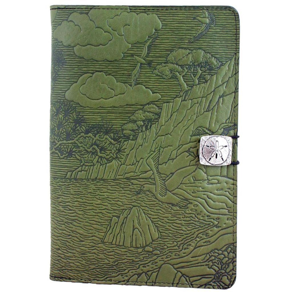 Oberon Design Leather iPad Mini Cover, Case, Cypress Cove, Fern