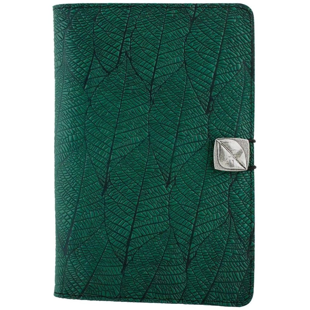 Oberon Design Leather iPad Mini Cover, Case, Fallen Leaves, Green