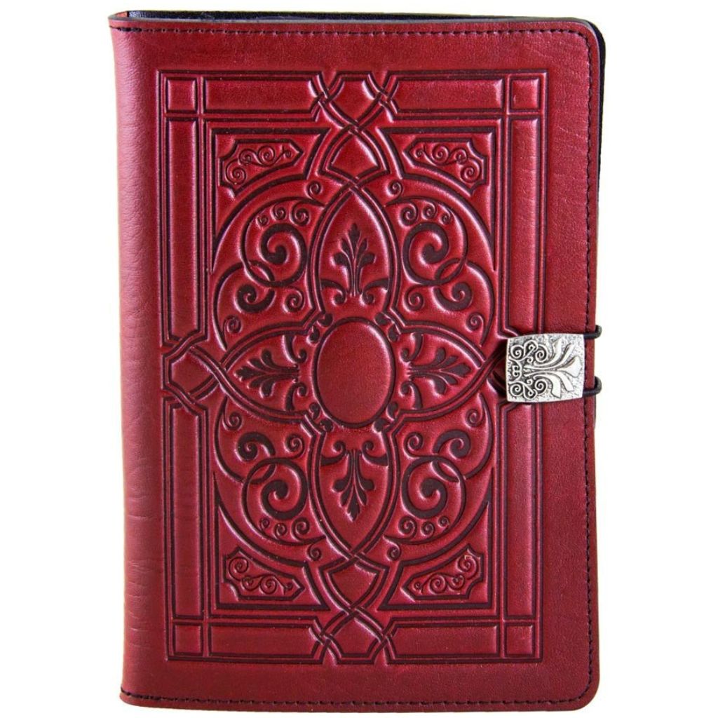 Oberon Design Leather iPad Mini Cover, Case, Florentine, Red