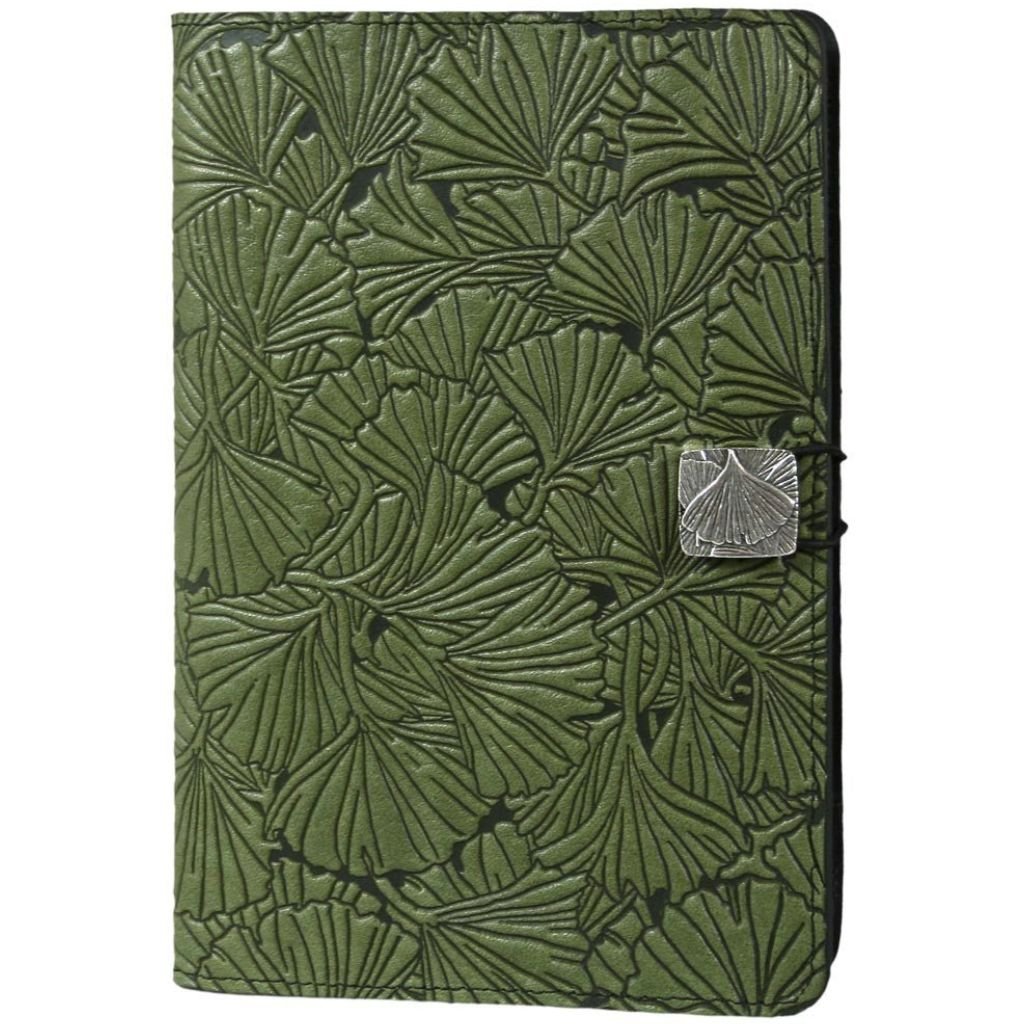 Oberon Design Leather iPad Mini Cover, Case, Ginkgo Leaves, Fern