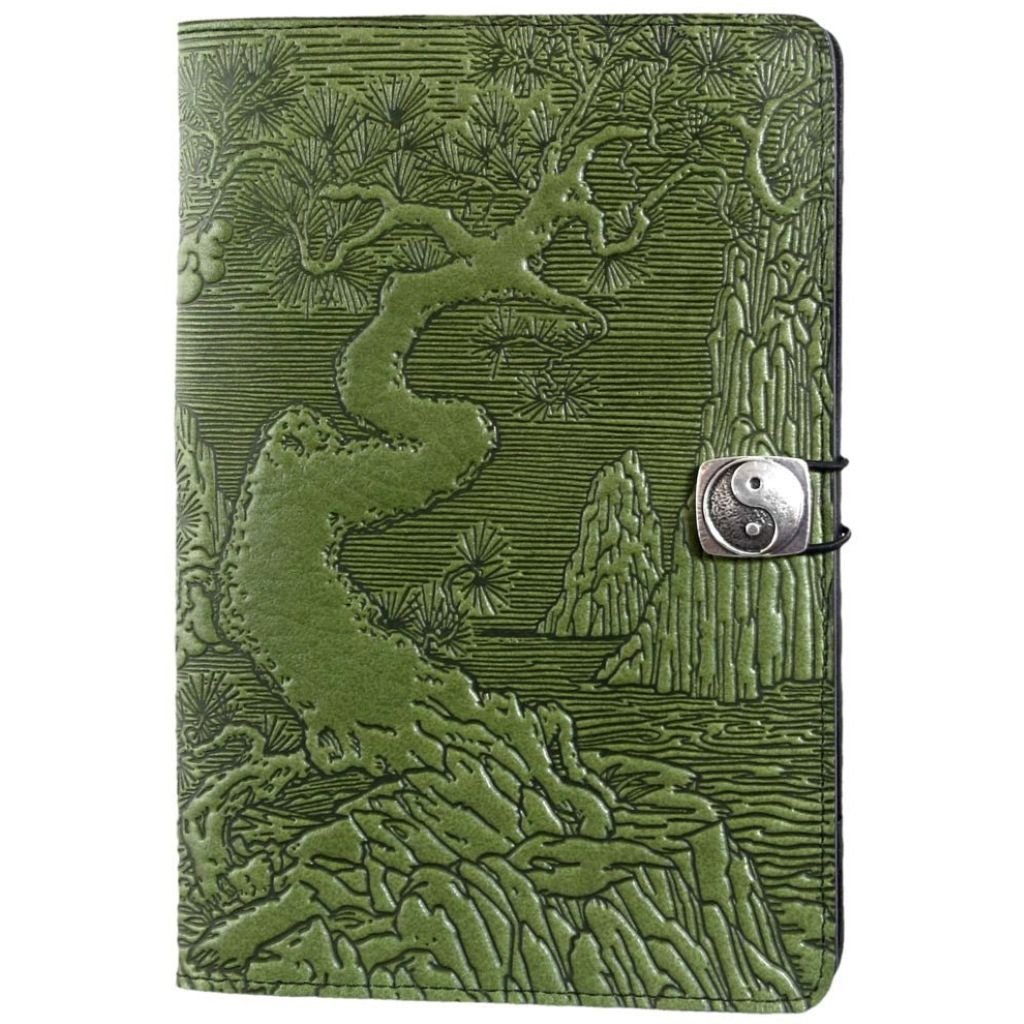 Oberon Design Leather iPad Mini Cover, Case, River Garden, Fern