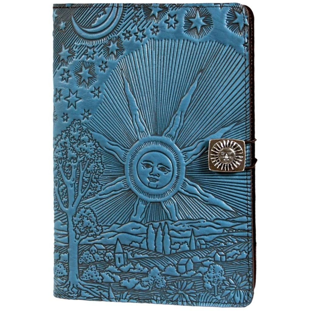 Oberon Design Leather iPad Mini Cover, Case, Roof of Heaven, Blue