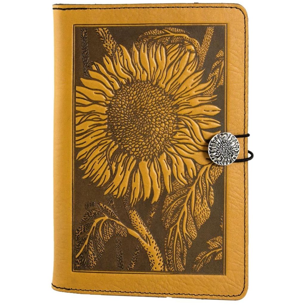 Oberon Design Leather iPad Mini Cover, Case, Sunflower, Marigold