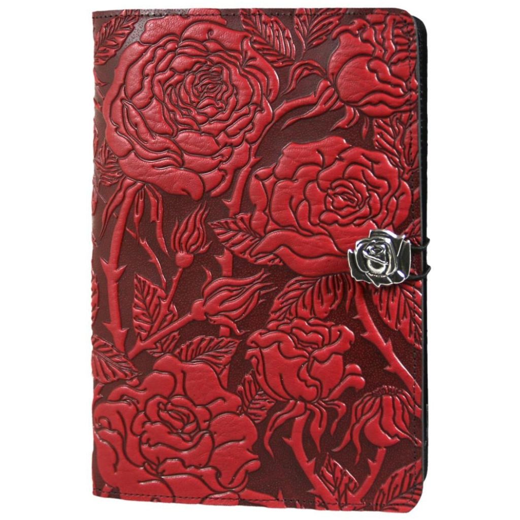 Oberon Design, Leather iPad Mini Cover, Wild Rose, Red