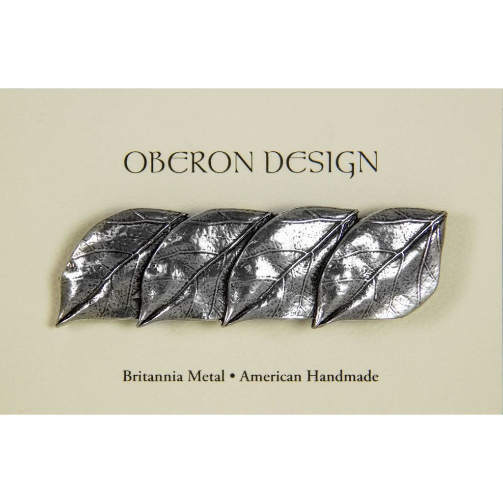 Oberon Design New Leaf Jewelry Set, Hand Cast Hair Clip, Card