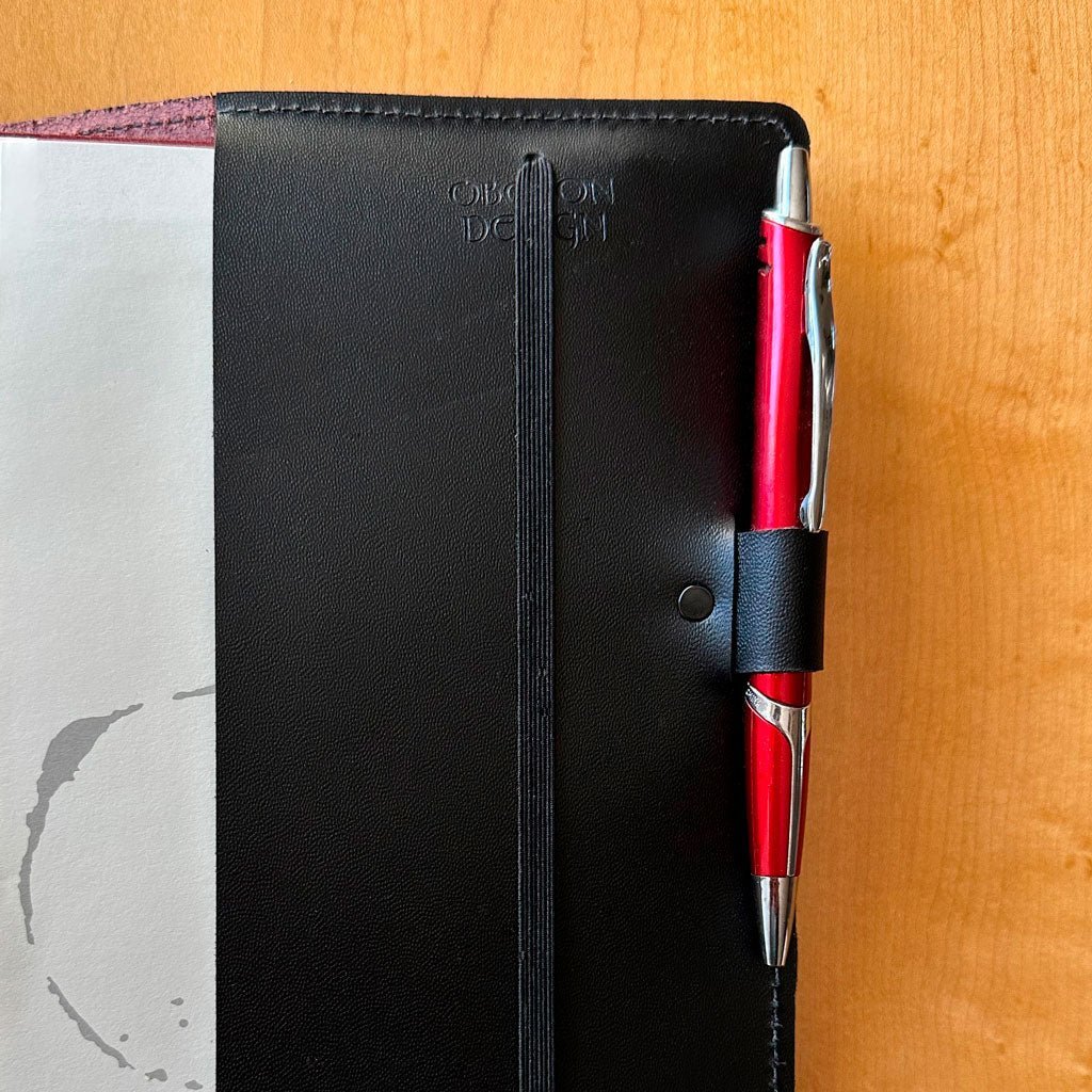 Limited Edition Large Leather Notebook Cover, Optional Pen Loop
