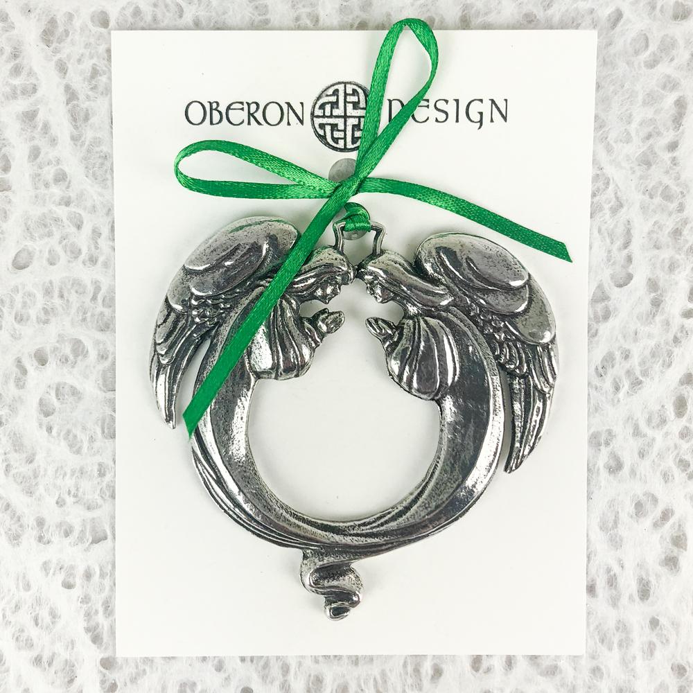 Oberon Design Twin Angels Metal Collectable Christmas Tree Ornament - Hand Made in The USA …