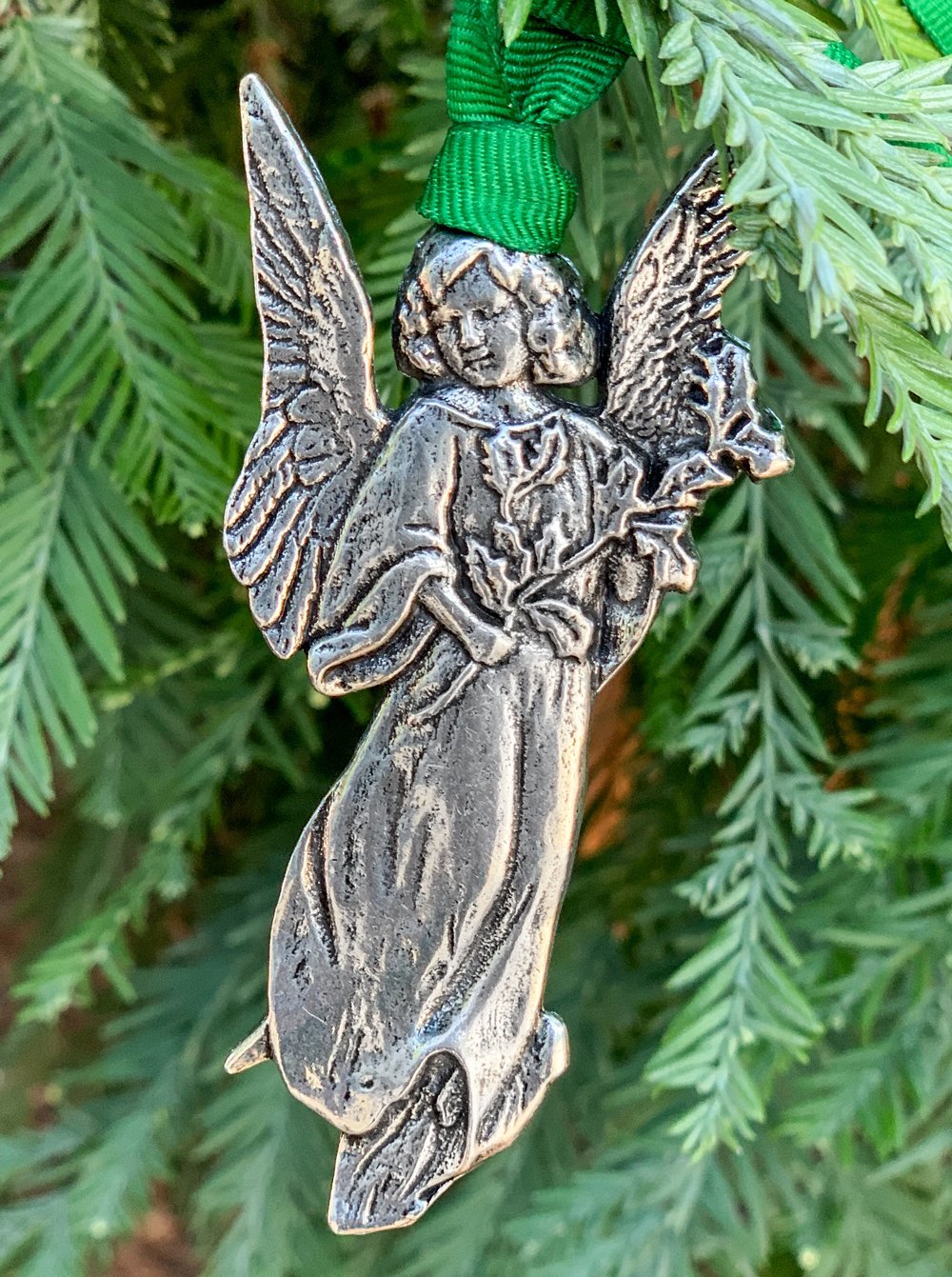 Holly Angel Collectable Christmas Tree Ornament, hand made in the