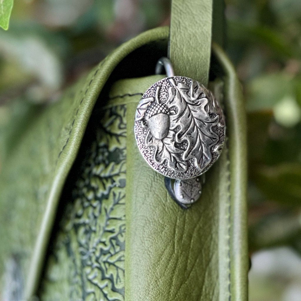 Oberon Design Hand Crafted Key Ring Purse Hook, Oak Leaf Acorn