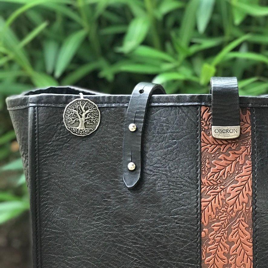 Tree of Life Key Ring Purse Hook with Leather Sonoma Tote