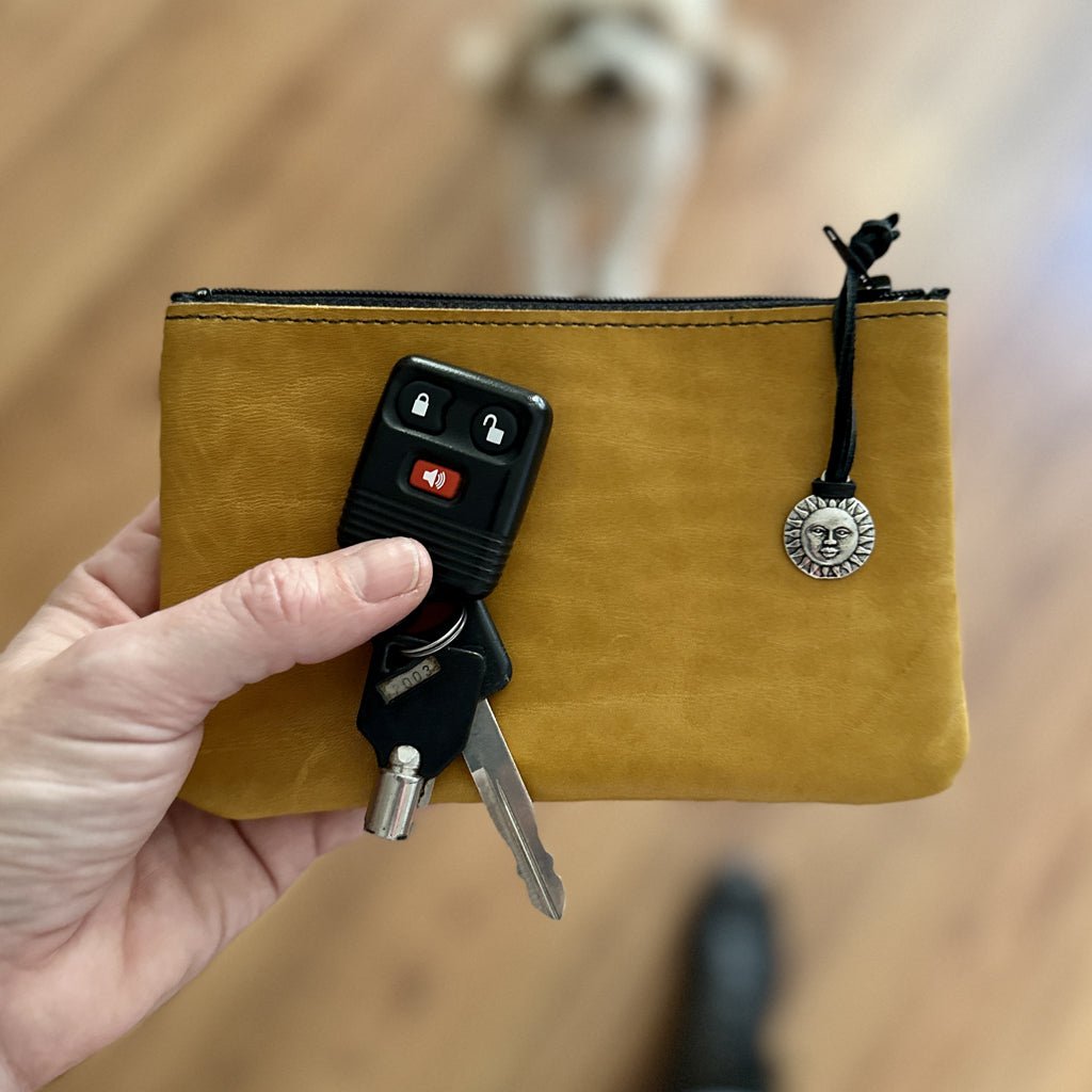 Leather Black Wallet Key Holder Keychain Bag Zipper Credit Card Package For  Men 