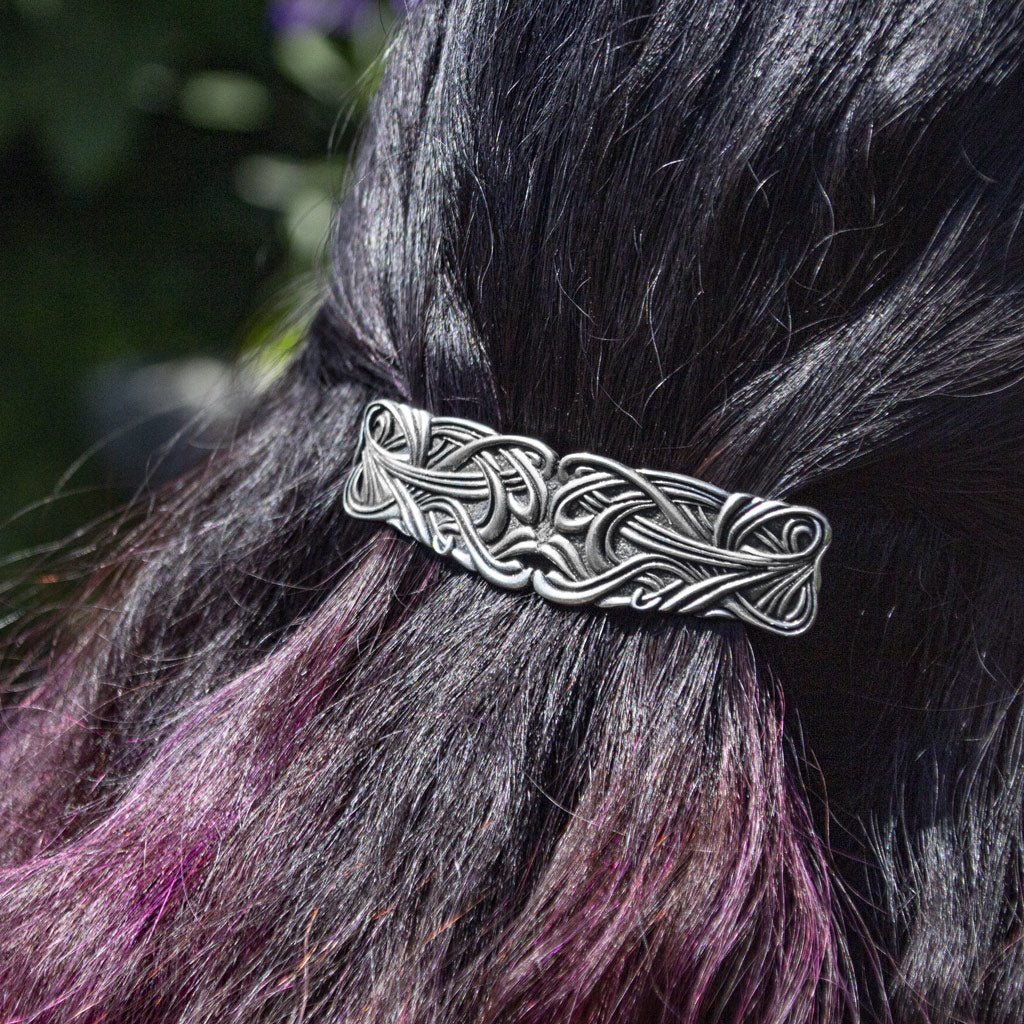 Oberon Design Hair Clip, Barrette, Hair Accessory, Art Nouveau Swirl,Model 2