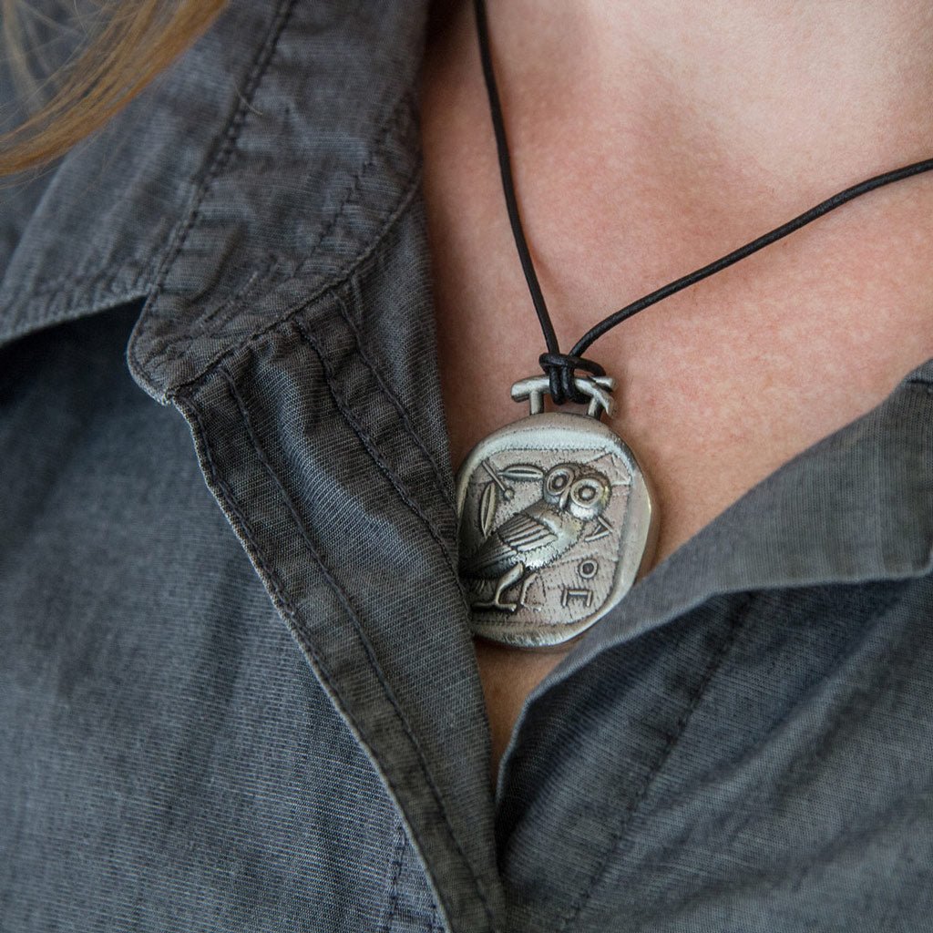Oberon Design Athena's Owl Jewelry Set, Necklace & Earrings
