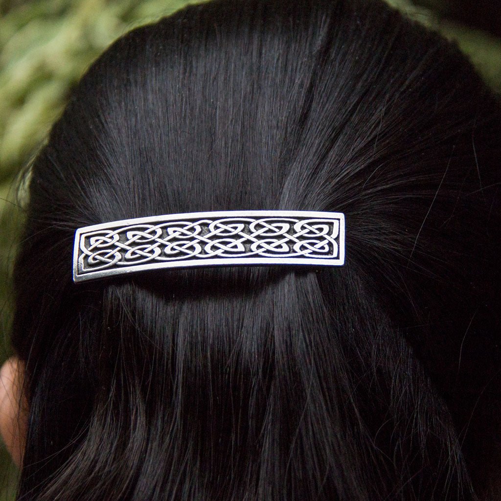 Oberon Design Hair Clip, Barrette, Hair Accessory, Small Celtic, Model 2