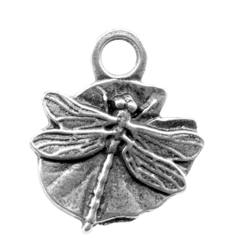 Oberon Design Britannia Metal Jewelry Charm, Dragonfly