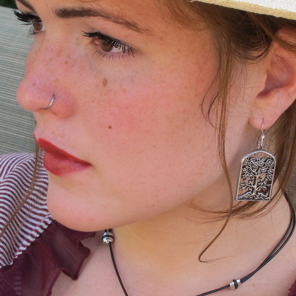 Oberon Design Wisdom Tree Jewelry Set, Necklace & Earrings