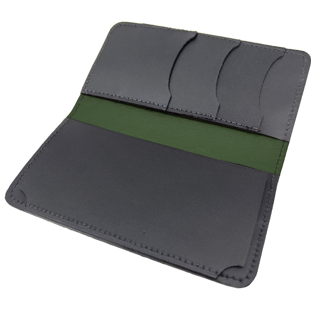 Oberon Design Leather Checkbook Cover, Interior with Card Holders