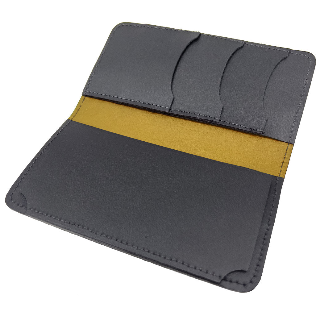 Oberon Design Leather Checkbook Cover, Interior with Card Holders