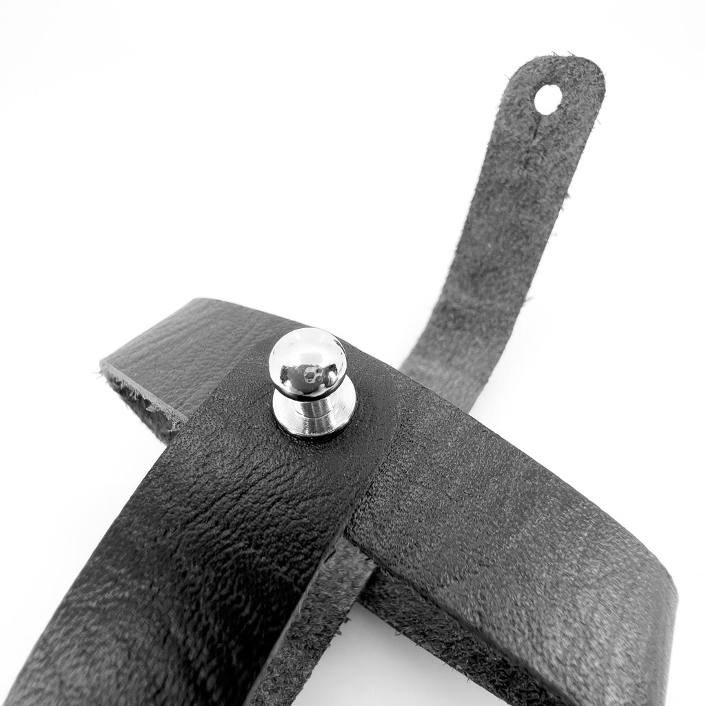Oberon Design Leather Strap Coaster Holder, Detail