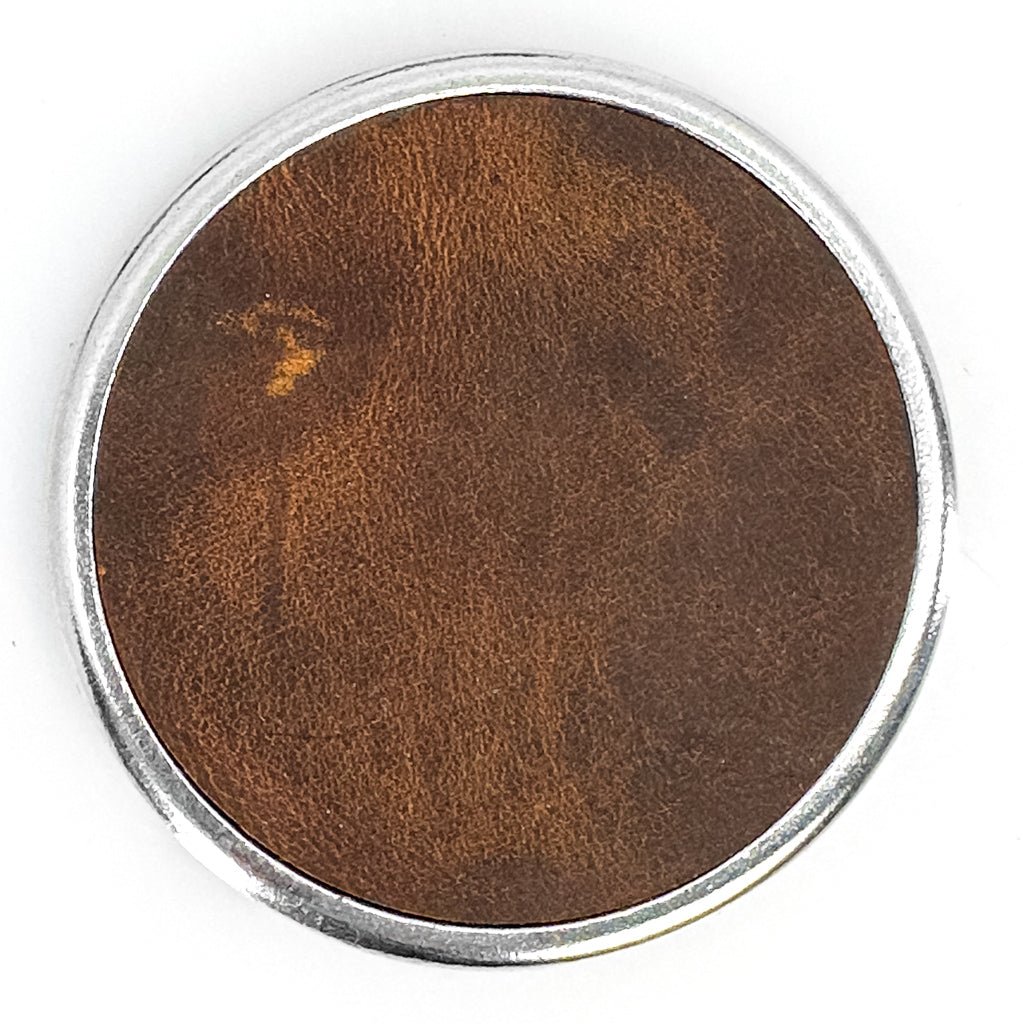 Premium Leather & Metal Coasters, Hard Times, Handmade in the USA, Set ...