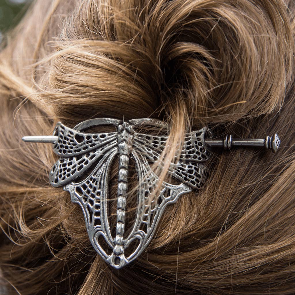 Oberon Design Hair Stick, Hair Slide, Dragonfly