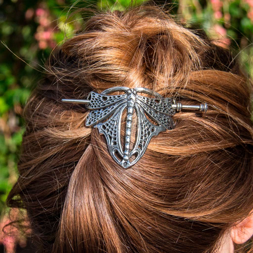 Oberon Design Hair Stick, Hair Slide, Dragonfly