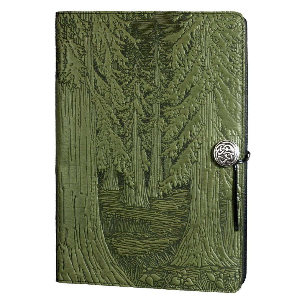 Oberon Design Extra Large Leather Refillable Journal, Forest, Fern
