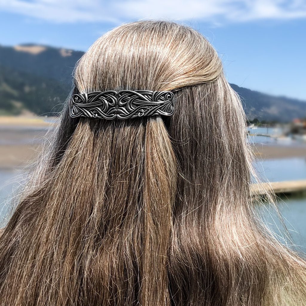 Oberon Design Hair Clip, Barrette, Hair Accessory, Art Nouveau Swirl,Model 4