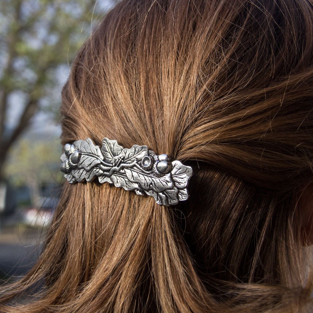 Oberon Design Hair Clip, Barrette, Hair Accessory, Oak Leaf, Model