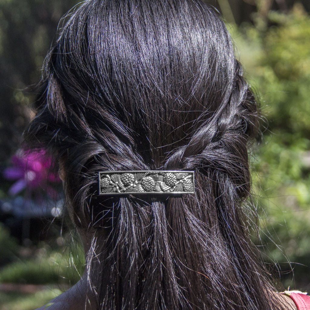 Oberon Design Hair Clip, Barrette, Hair Accessory, Pine Cone, Model